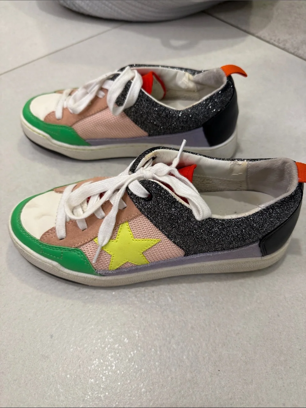 Steve Madden Kids Multicolor Sneakers - Green, Pink, Yellow, Black, Orange